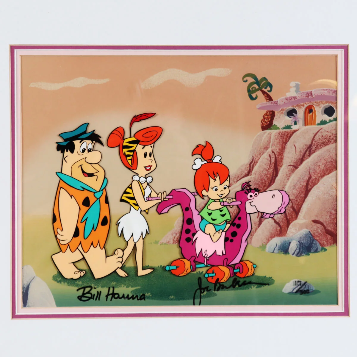 Bill Hanna & Joe Barbera Signed Animation Cel The Flintstones - COA JSA, изображение 5