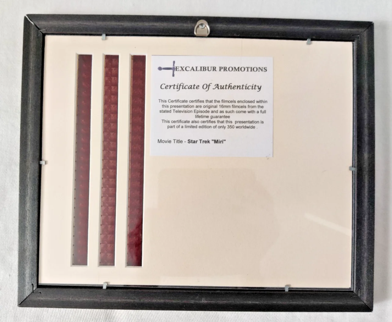 Star Trek Original Series Framed Film Cell Miri Limited Edition. 1966. + COA., image 3