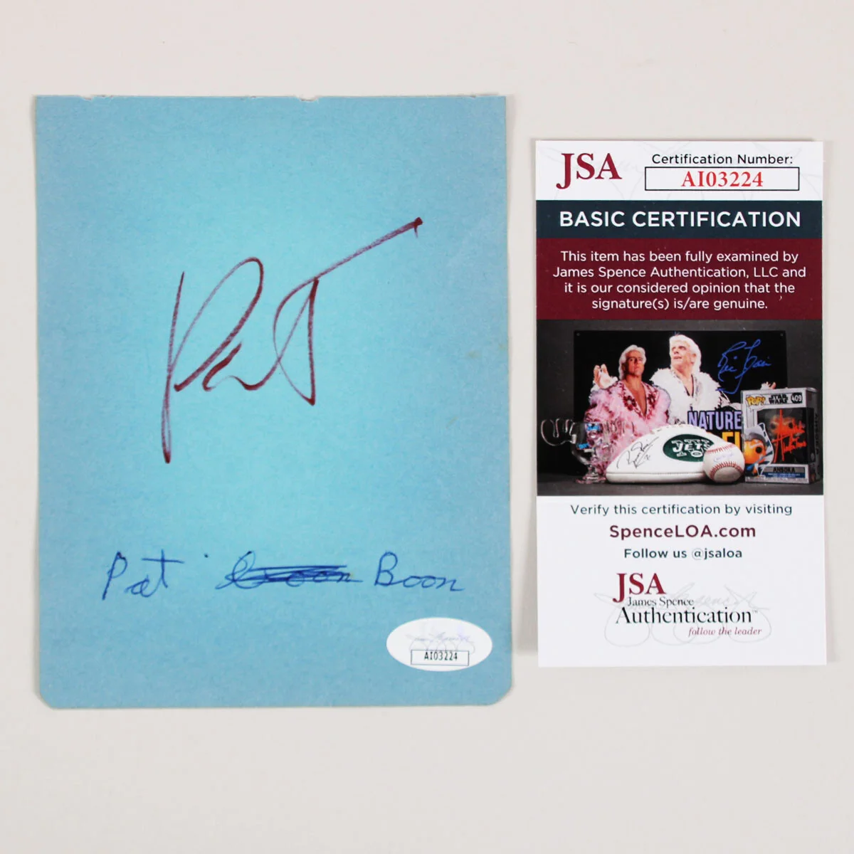 Joey Bishop Signed Album Page w/ Pat Boone - COA JSA, изображение 2