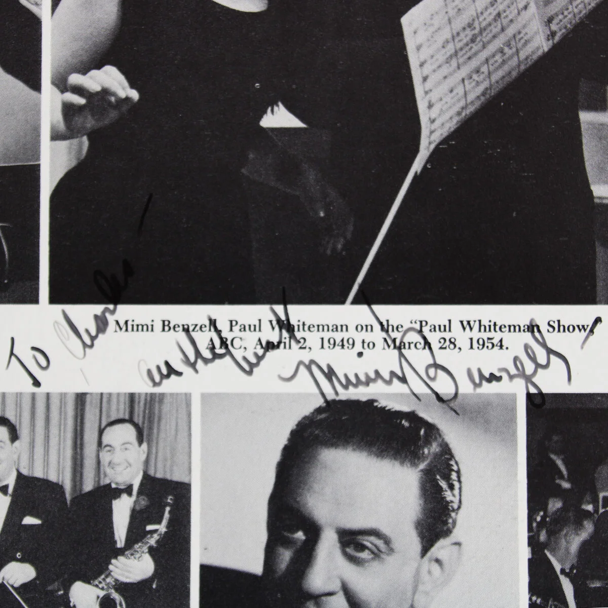 Paul Whiteman Signed Photo w/ Mimi Benzel, Guy Lombardo, Vaughn Monroe, Denni..., image 3