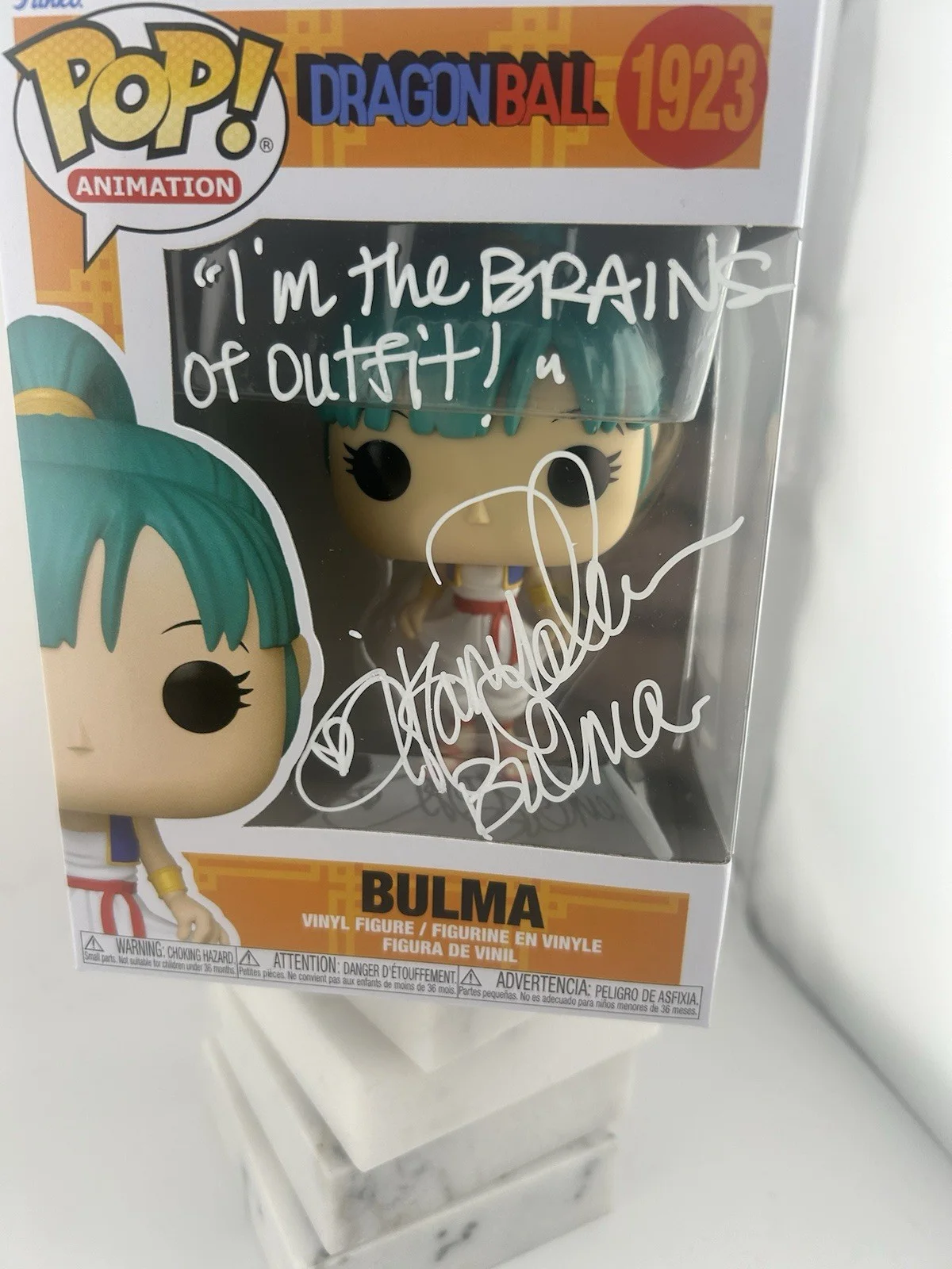 Tiffany Vollmer — Tiffany Vollmer Signed Dragon Ball - Bulma 1923 Funko Pop OCCM White Autograph, image 2