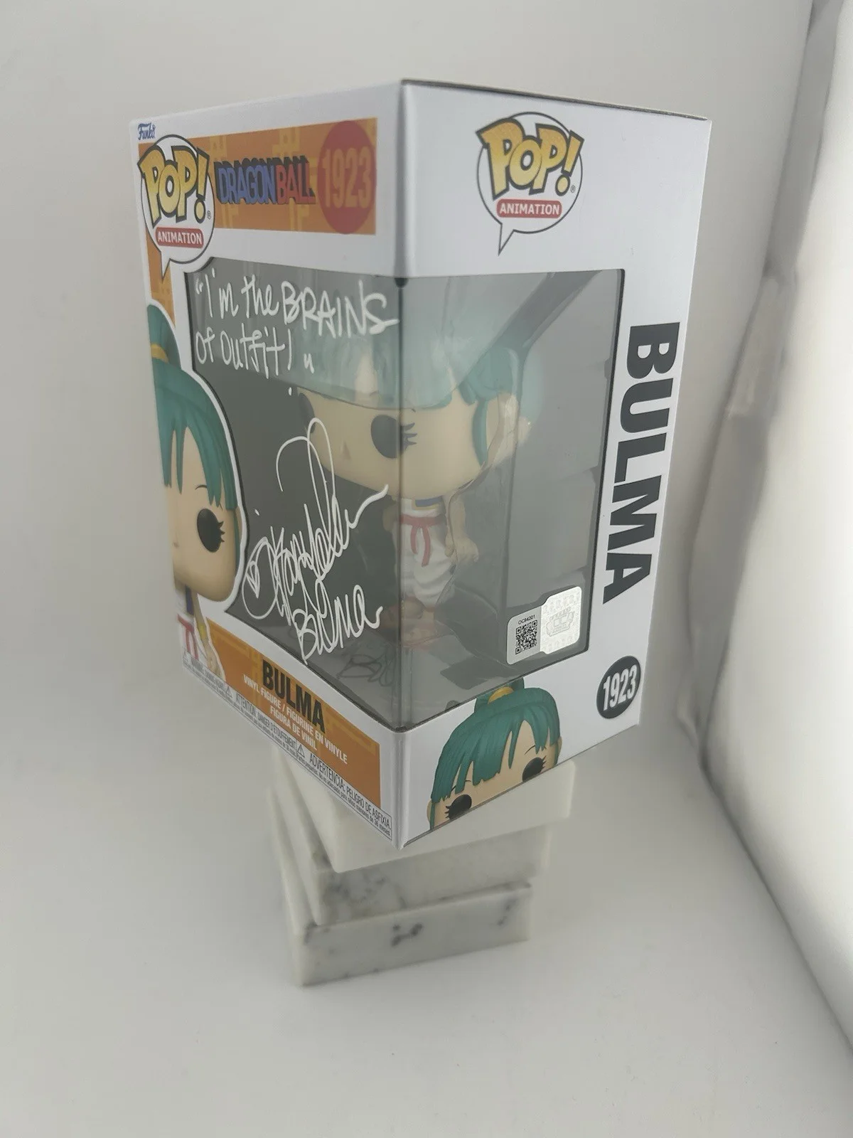 Tiffany Vollmer — Tiffany Vollmer Signed Dragon Ball - Bulma 1923 Funko Pop OCCM White Autograph, image 3