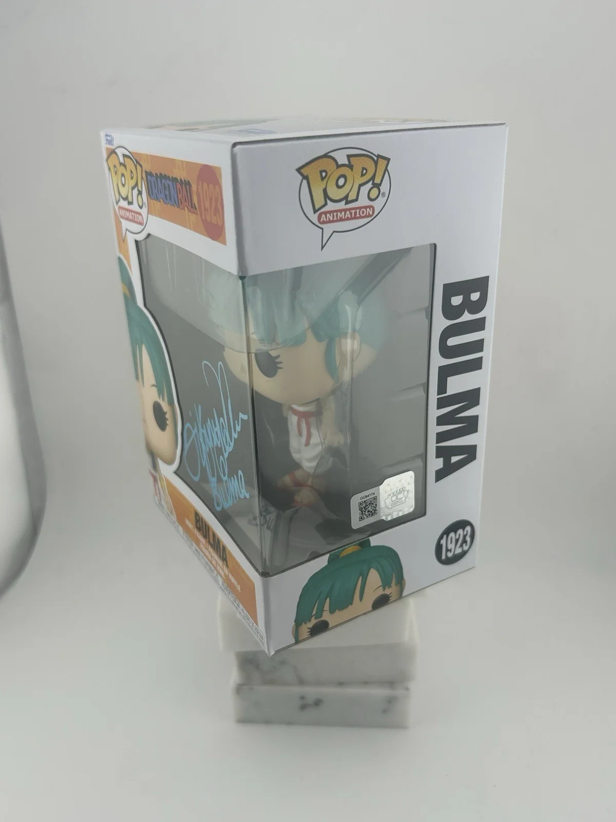 Tiffany Vollmer — Tiffany Vollmer Signed Dragon Ball - Bulma 1923 Funko Pop OCCM Teal Paint, изображение 3