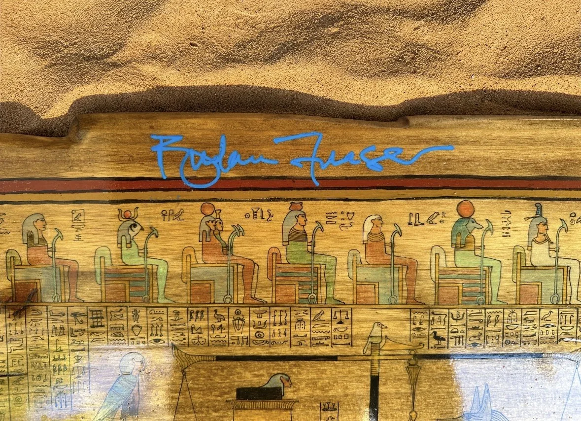 Wood Art Egyptian Book Of The Dead Brendan Fraser Signed The Mummy Movie, изображение 2