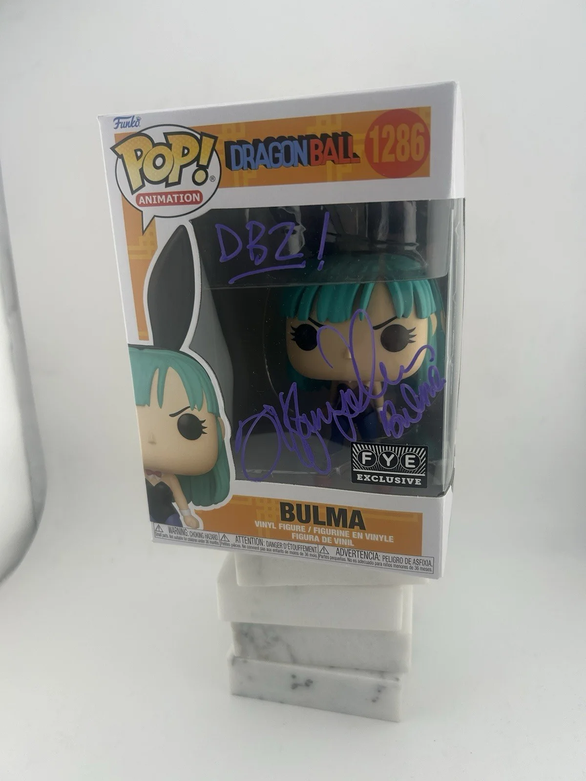 Tiffany Vollmer — Tiffany Vollmer Signed Dragon Ball - Bulma 1286 FYE Exclusive Funko Pop OCCM