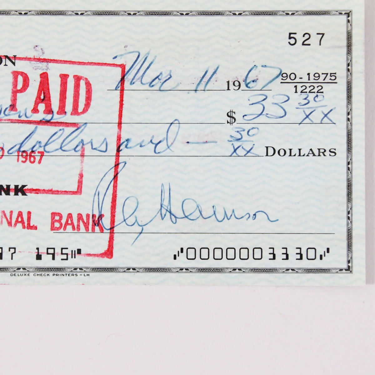 Rex Harrison Signed Check - COA JSA, image 2