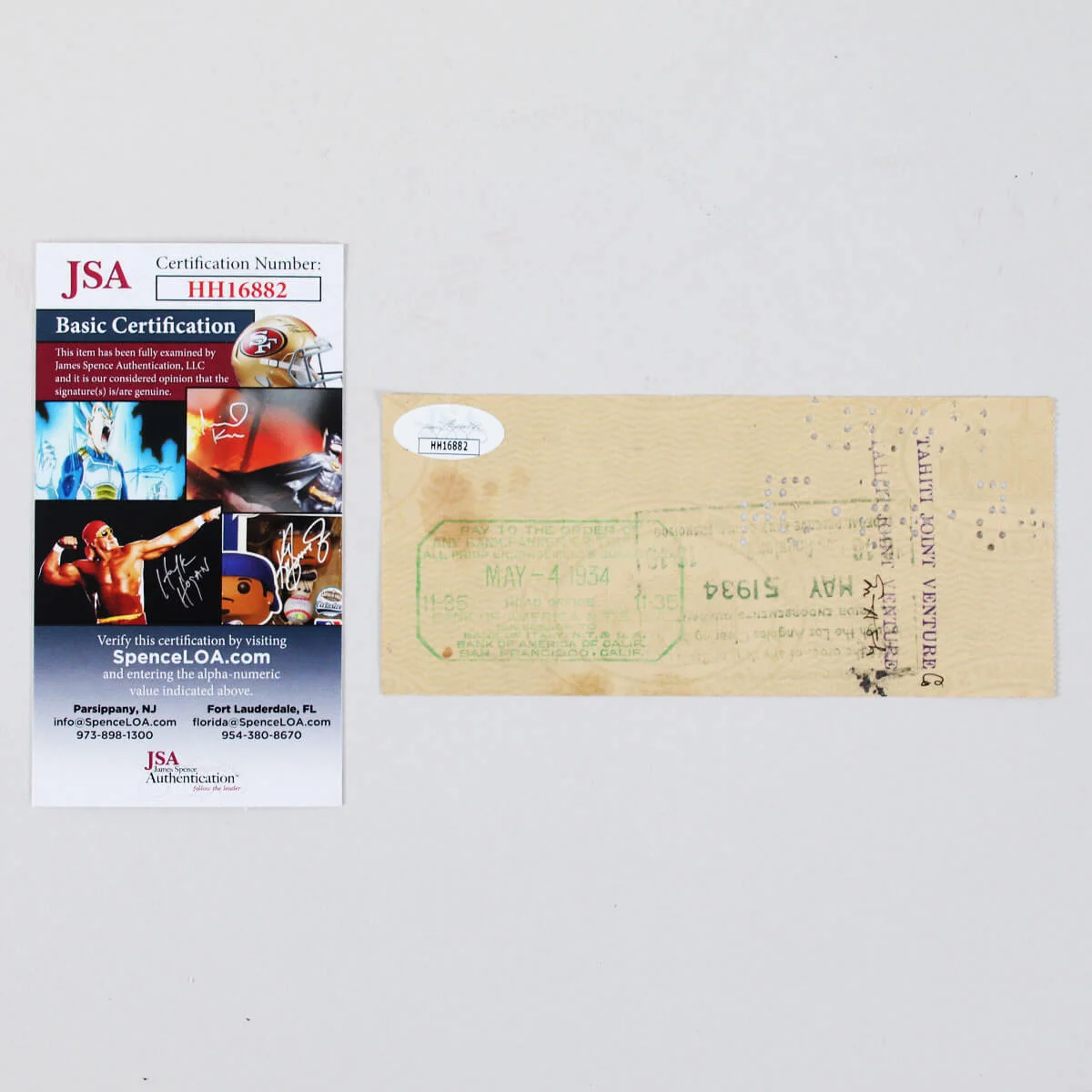 Zane Grey Signed Check - COA JSA, image 3