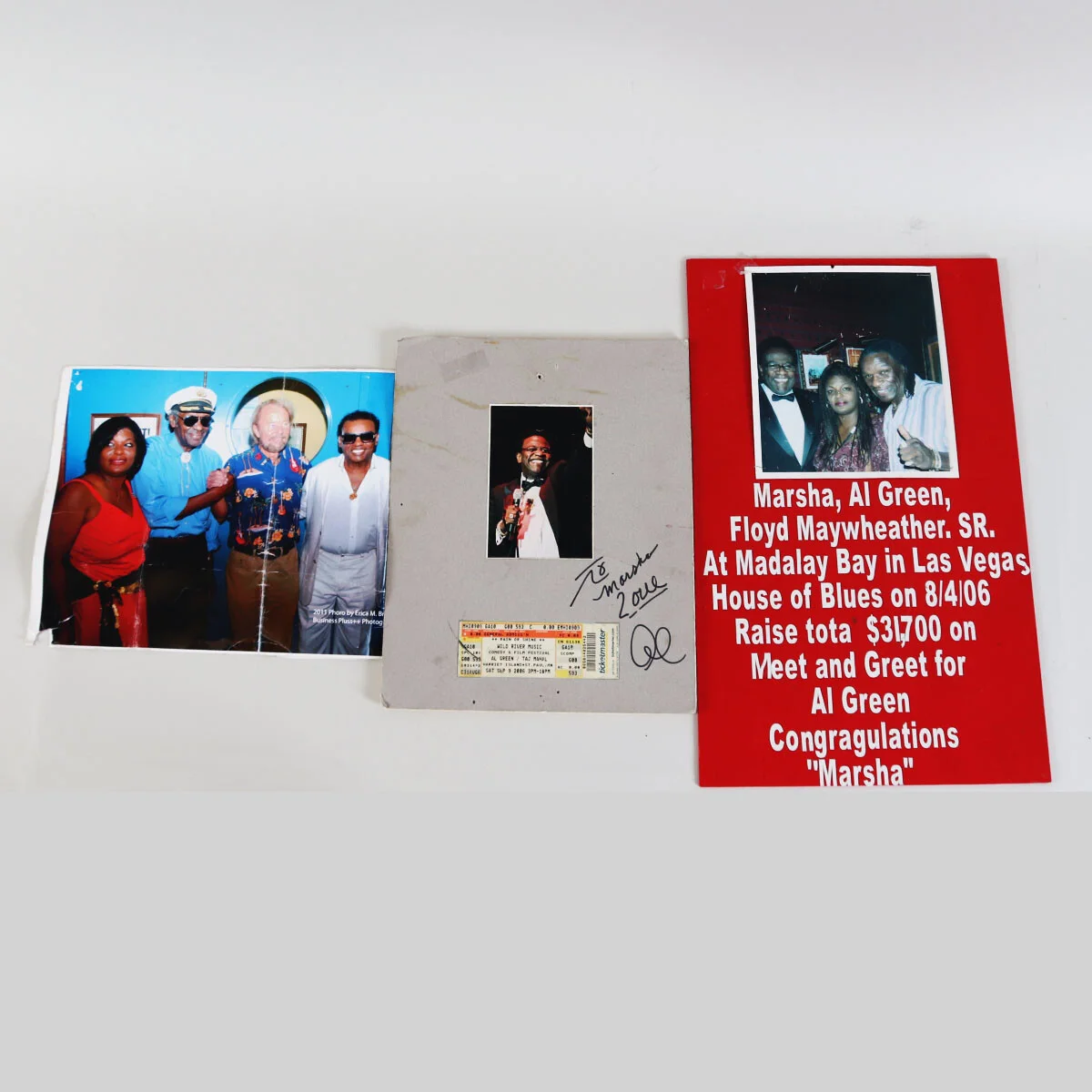 Michael Jackson's Fan Club Lot - Al Green Signed Display, Ephemera, Photos, L..., image 5