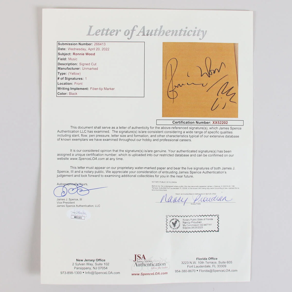 Ronnie Wood Signed & Sketch Drawing Art Book Rolling Stones1988 – COA JSA, изображение 5