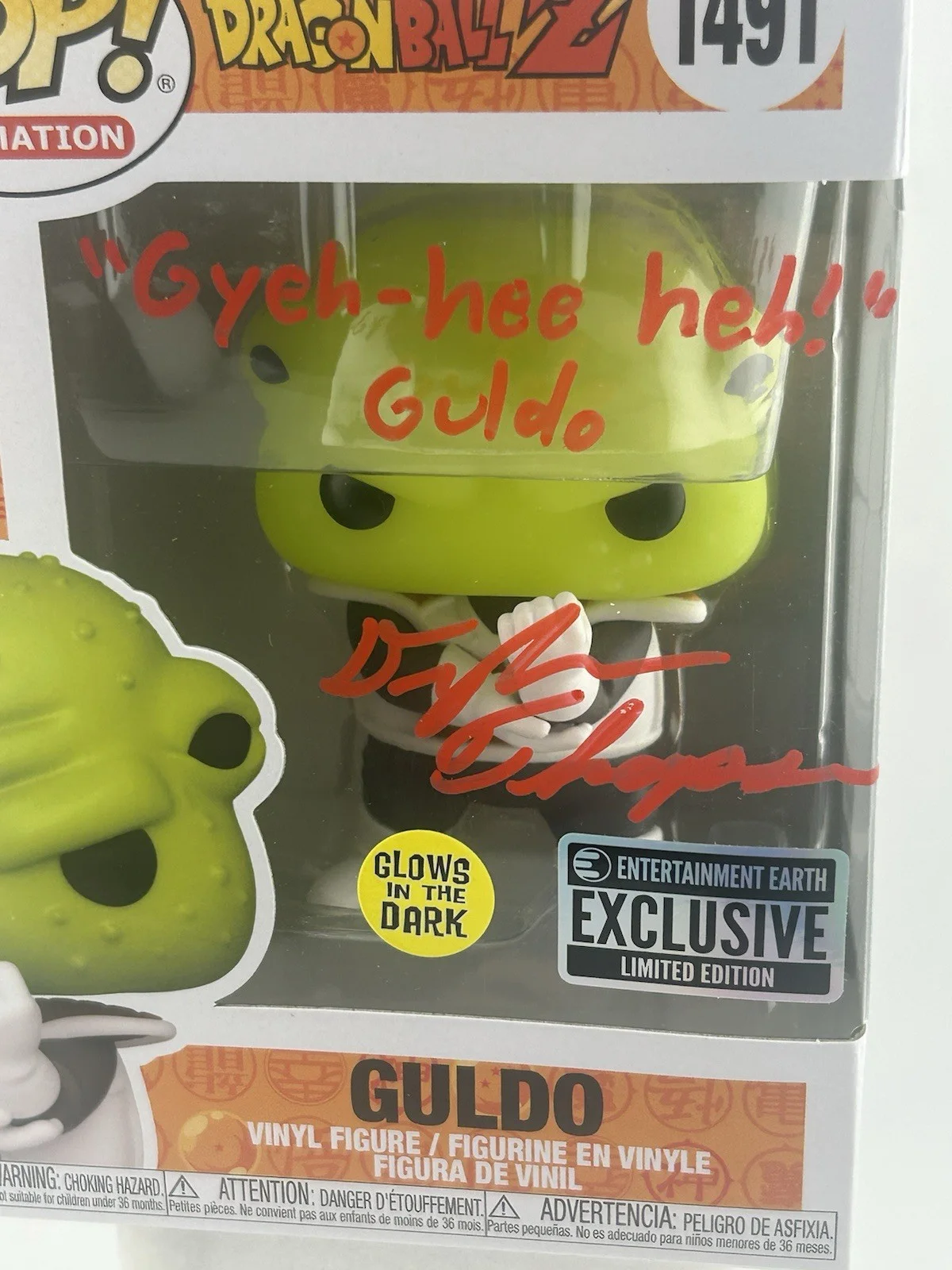 Dylan Thompson — Signed DYLAN THOMPSON Guldo Dragonball Z 1491 Funko Pop Autograph OCCM Red 71107, image 2