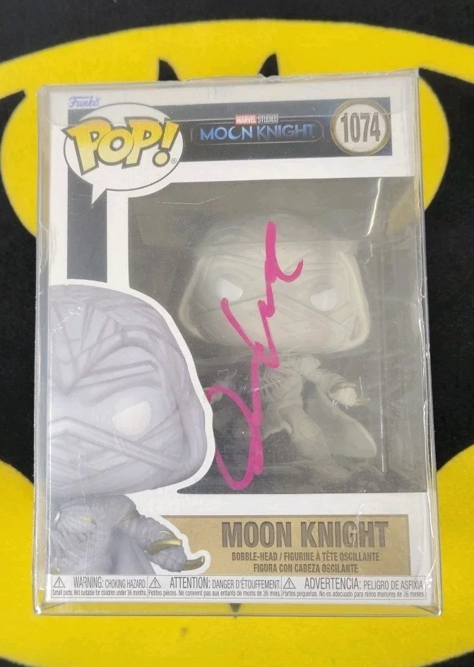 Oscar Isaac — Oscar Isaac Signed Autographed Funko Pop 1048 Moon Knight Marvel JSA COA