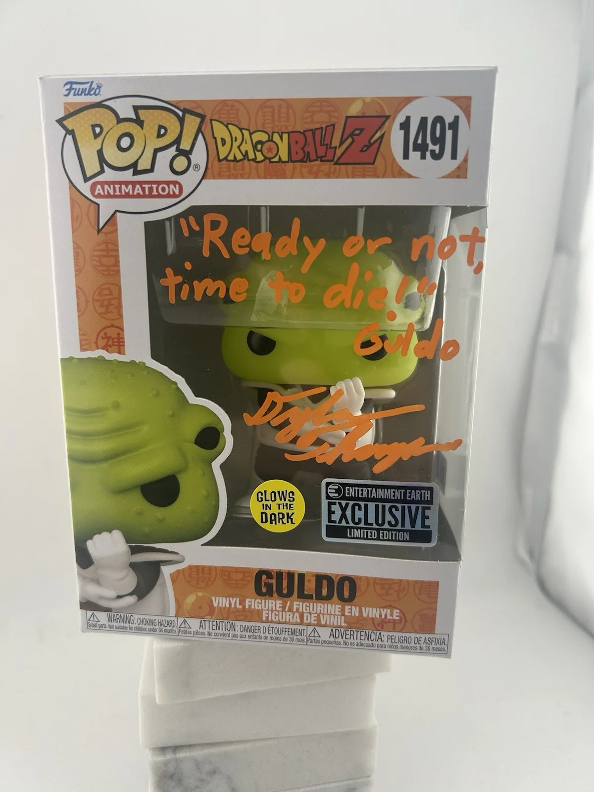 Dylan Thompson — Signed DYLAN THOMPSON Guldo Dragonball Z 1491 Funko Pop Autograph OCCM Orange, image 4