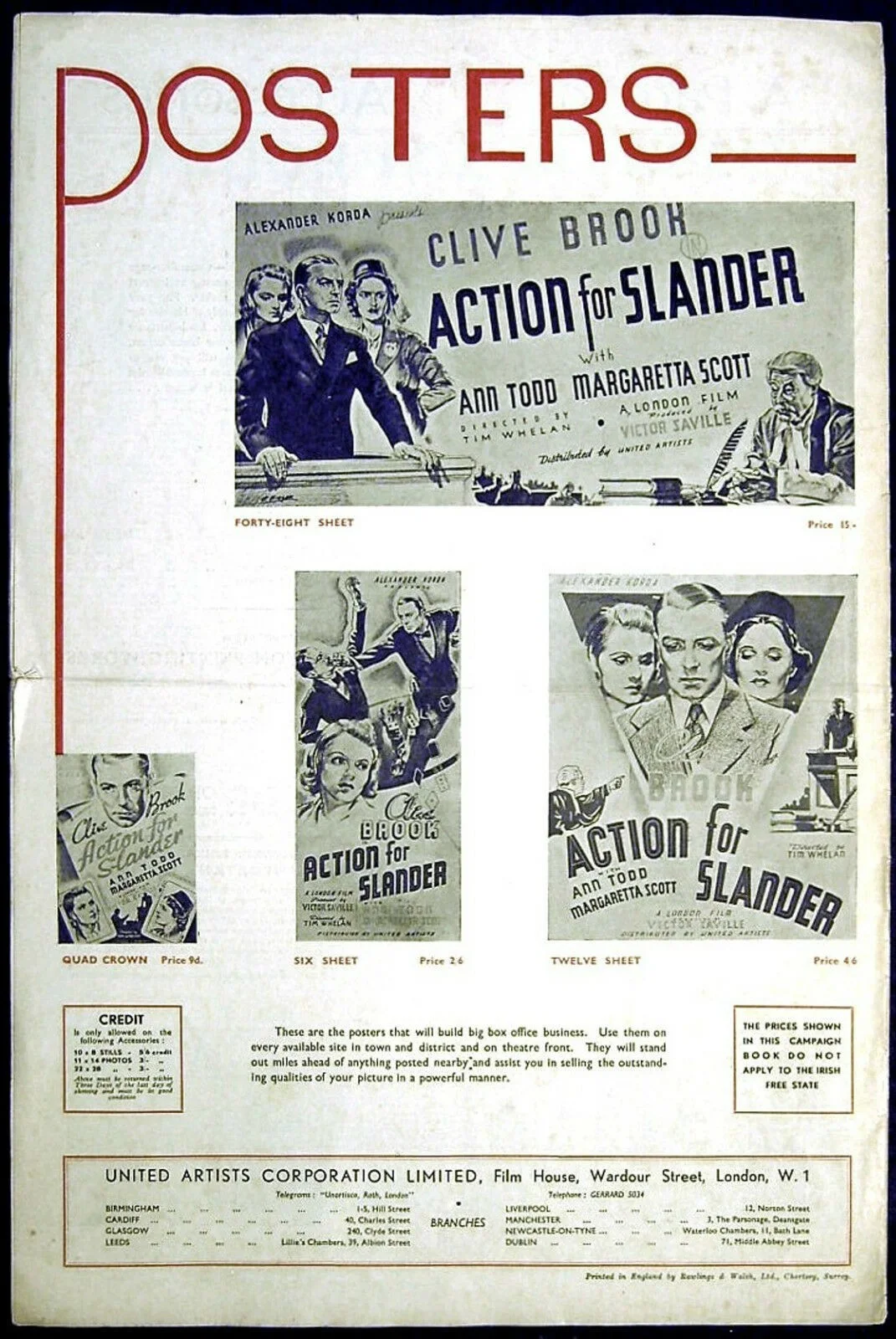 ACTION FOR SLANDER 1937 Clive Brook, Ann Todd, Margaretta Scott UK PRESSBOOK, image 4