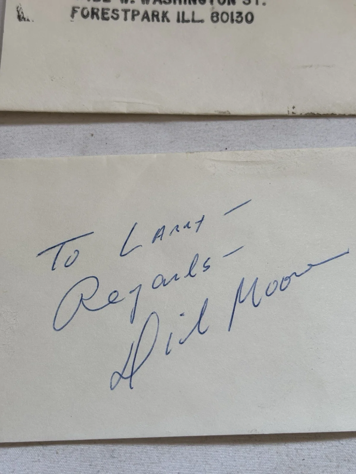 Dickie Moore — DICKIE MOORE (1925-2015) (OUR GANG SHORTS) SIGNED LETTER/BIRTHDAY GREETING. NICE