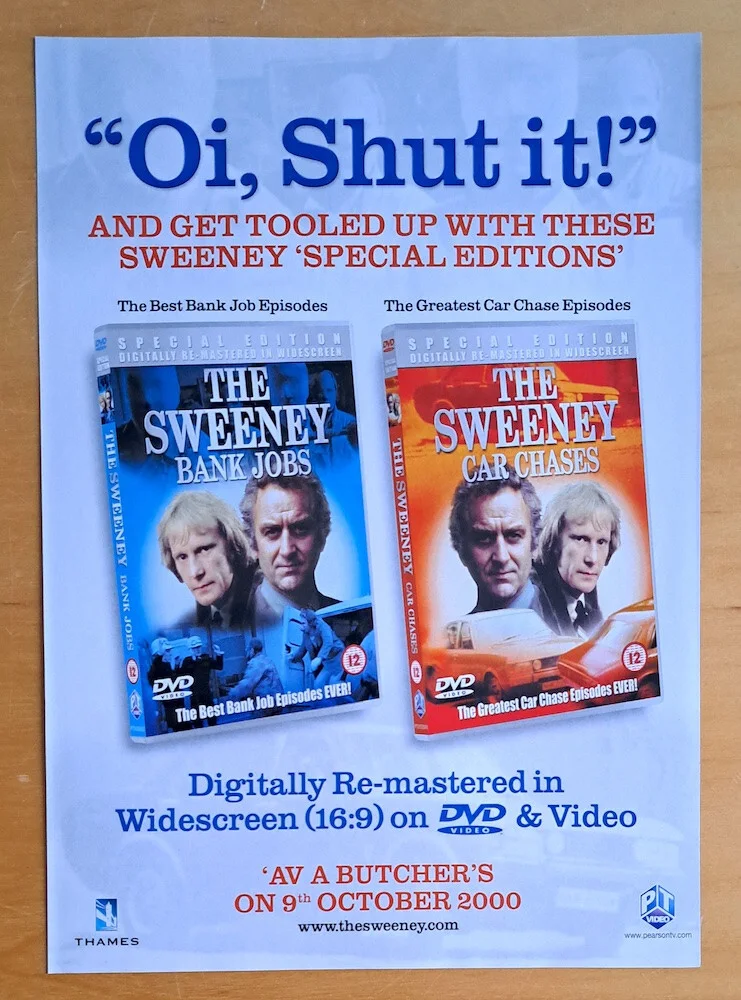 BLOCKBUSTER & THE SWEENEY DVD MAGAZINE ADVERT RETRO NOSTALGIA DVD GAMES VHS, изображение 2