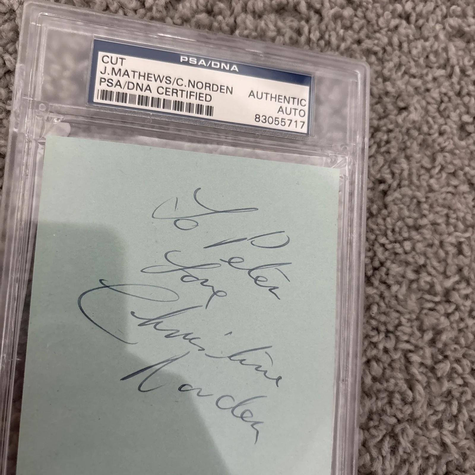PSA Authentic Dual Signed Christine Norden J Matthews Autograph Actress Actors, image 2