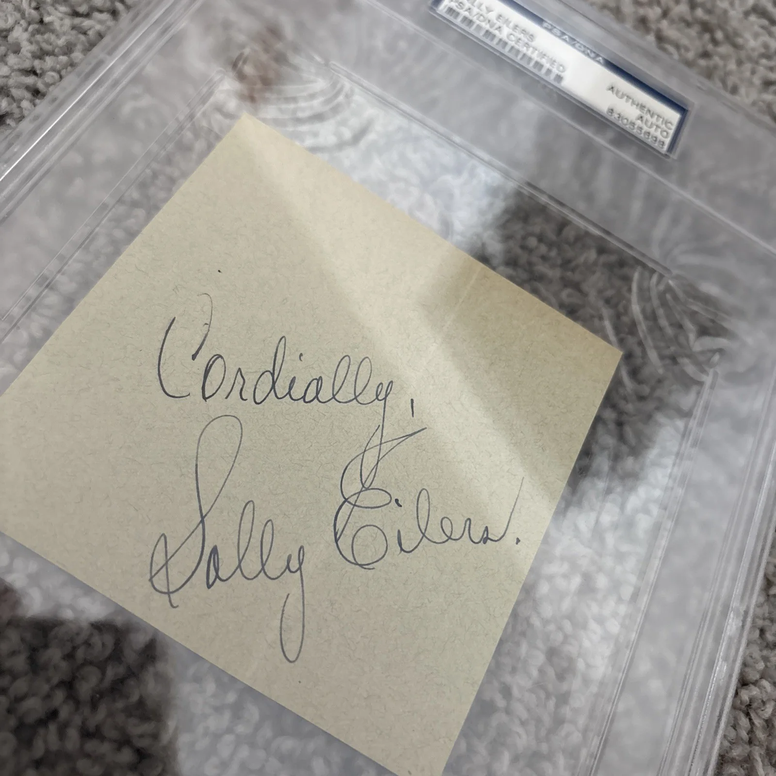 PSA Authentic Sally Eilers Cut Autograph American Actress Deceased 1978, image 3