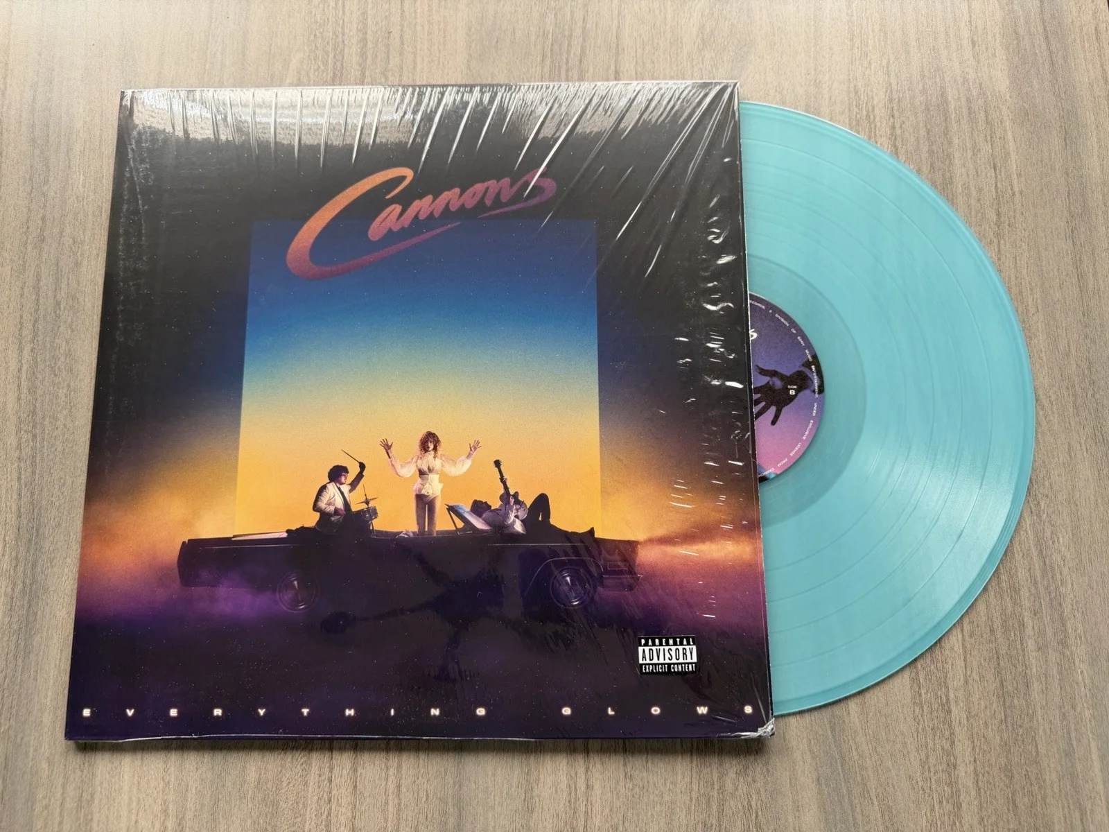 Cannons SIGNED Vinyl LP Everything Glows Translucent Violet Colored AUTOGRAPHED, image 5