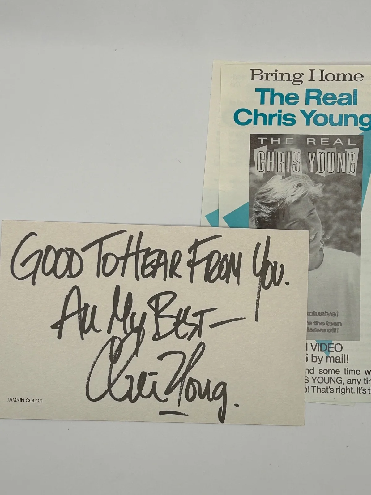 chris young autograph postcard, изображение 2