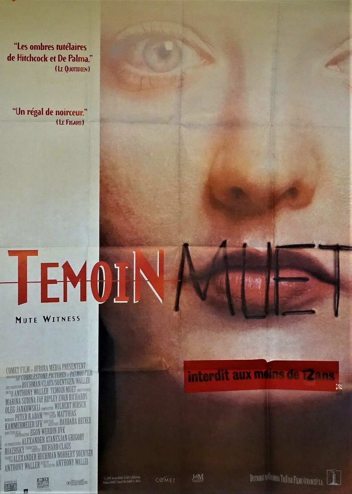 Original 1995 French film poster RARE plus 8 lobby card Mute Witness Temoin Muet, изображение 3