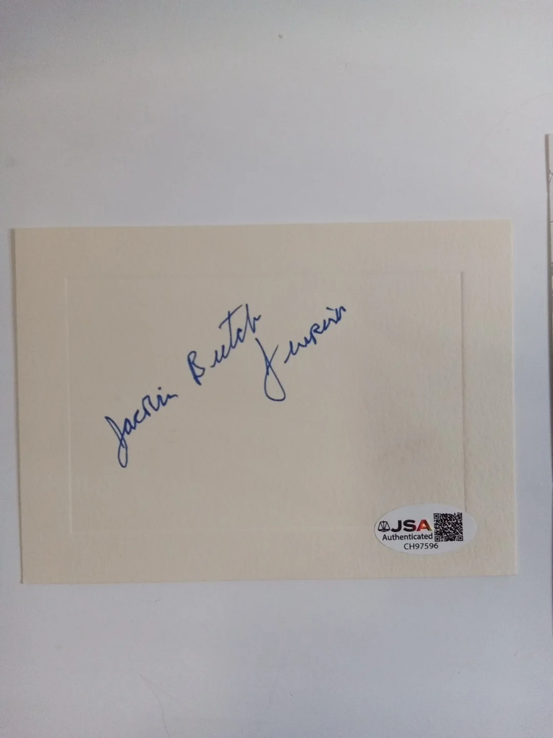 Jackie Butch Jenkins Signed White Card JSA National Velvet MGM Star, image 2