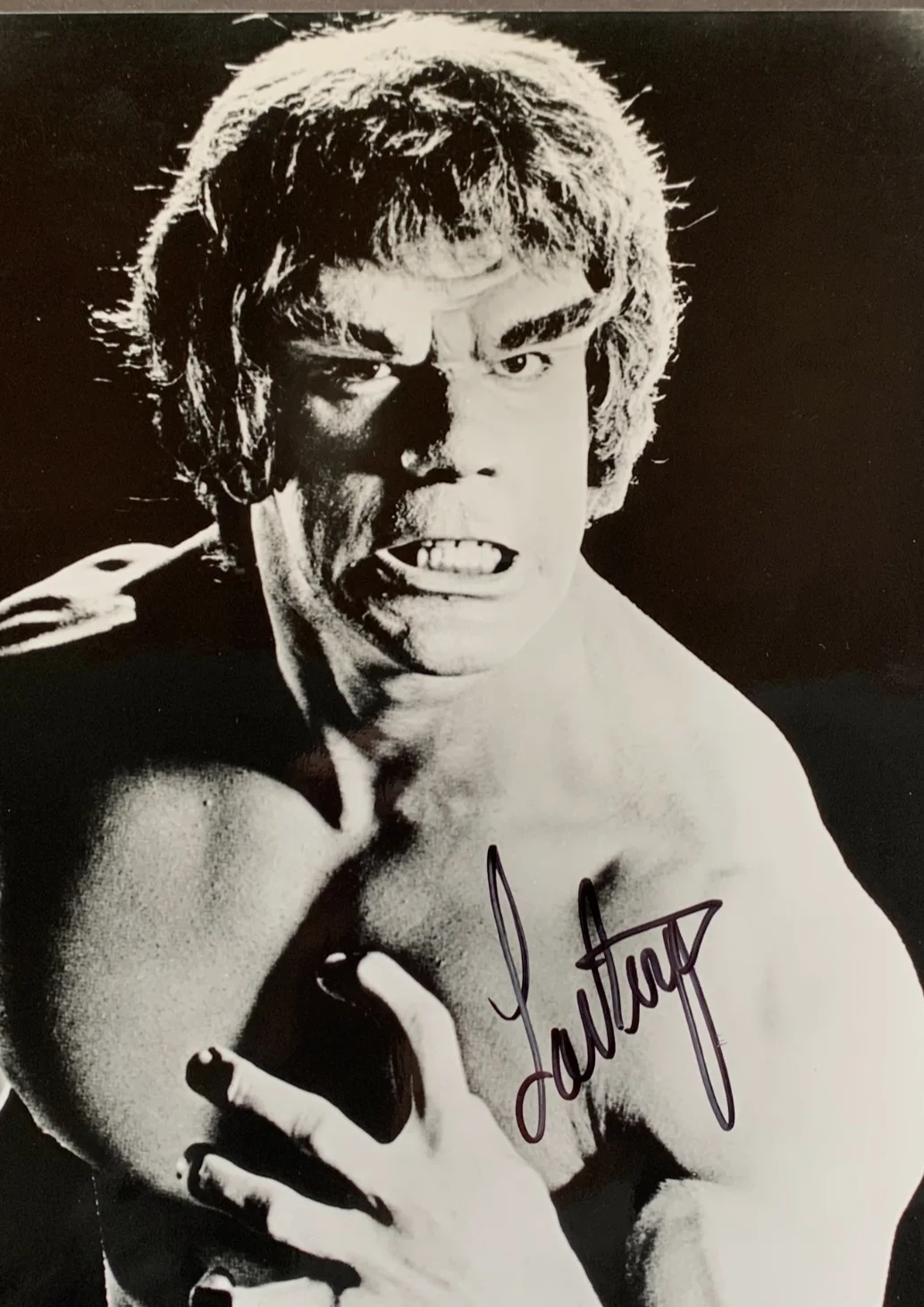 Lou Ferrigno — LOU FERRIGNO "Hulk" signed B&W photo, with COA, 8x10, изображение 5