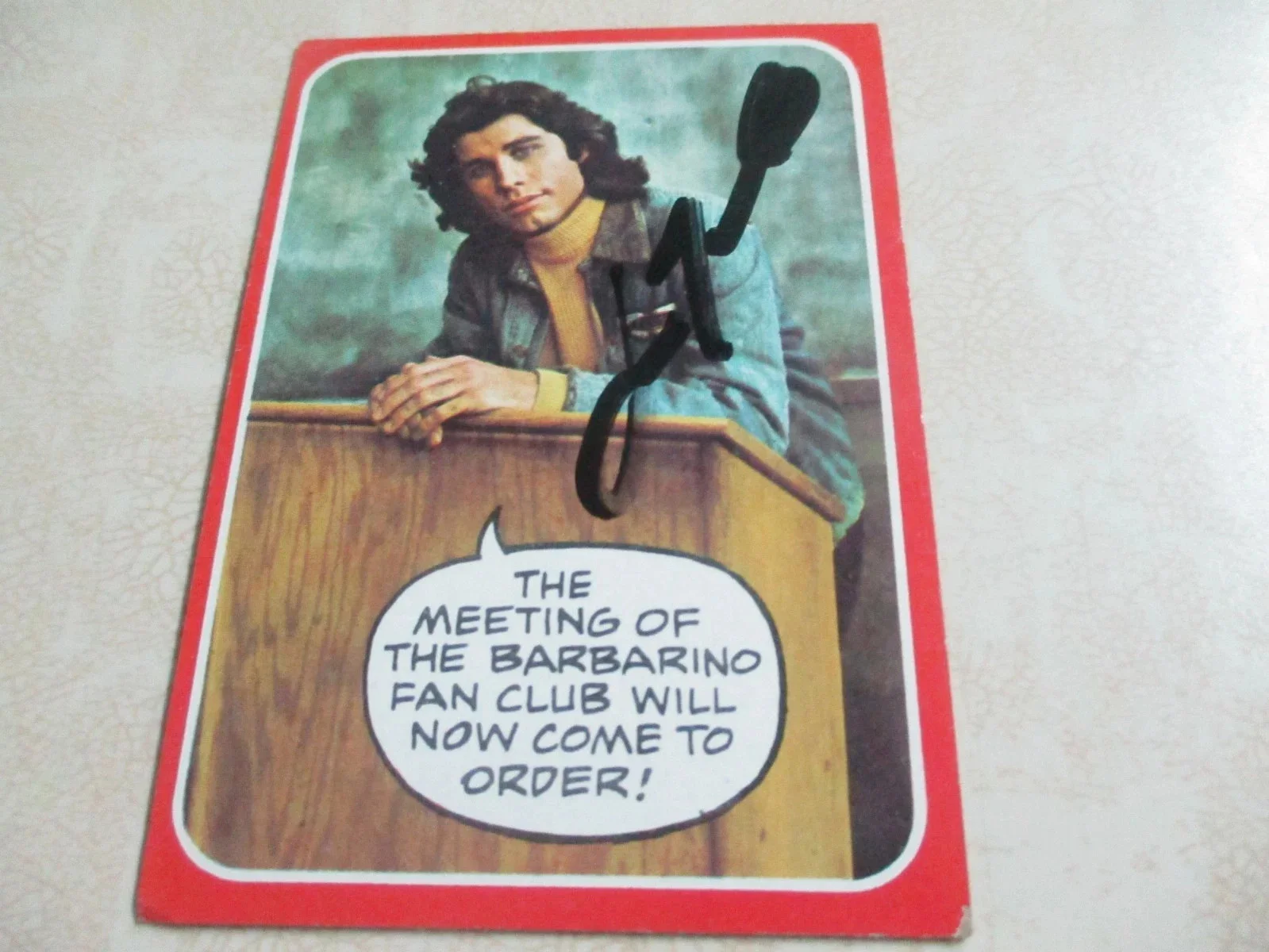 JOHN TRAVOLTA — JOHN TRAVOLTA AUTHENTIC SIGNED/AUTOGRAPHED TOPPS WELCOME BACK KOTTER CARD, image 2