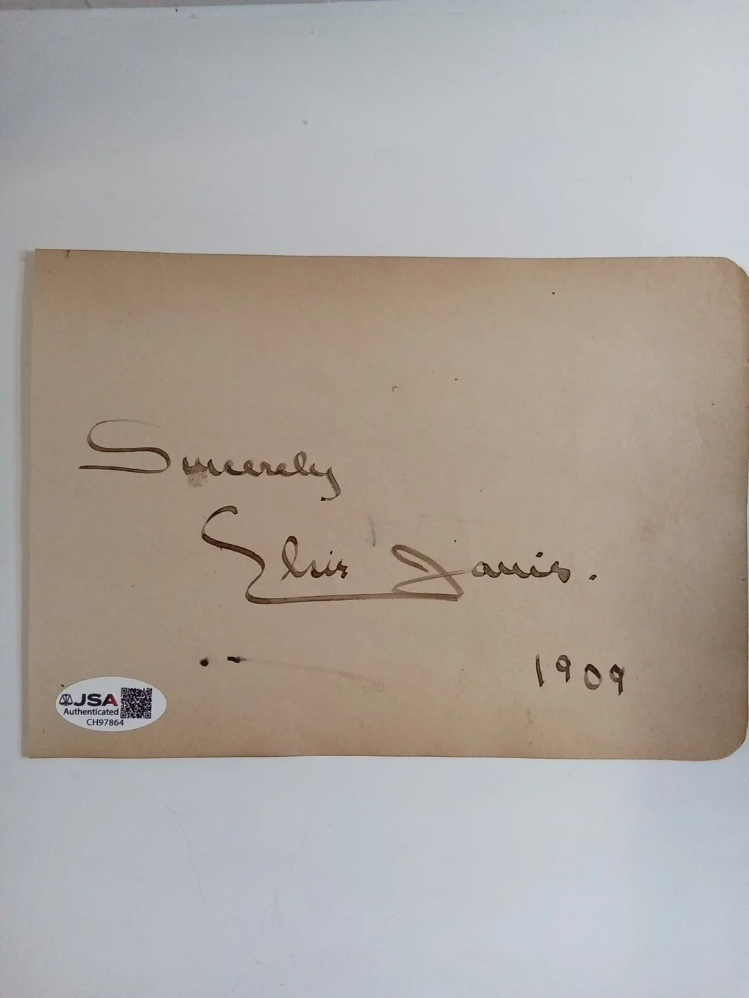 Elsie Janis Signed Album Page JSA Authenticated WWI Sweetheart Of AEF Vaudeville, изображение 2