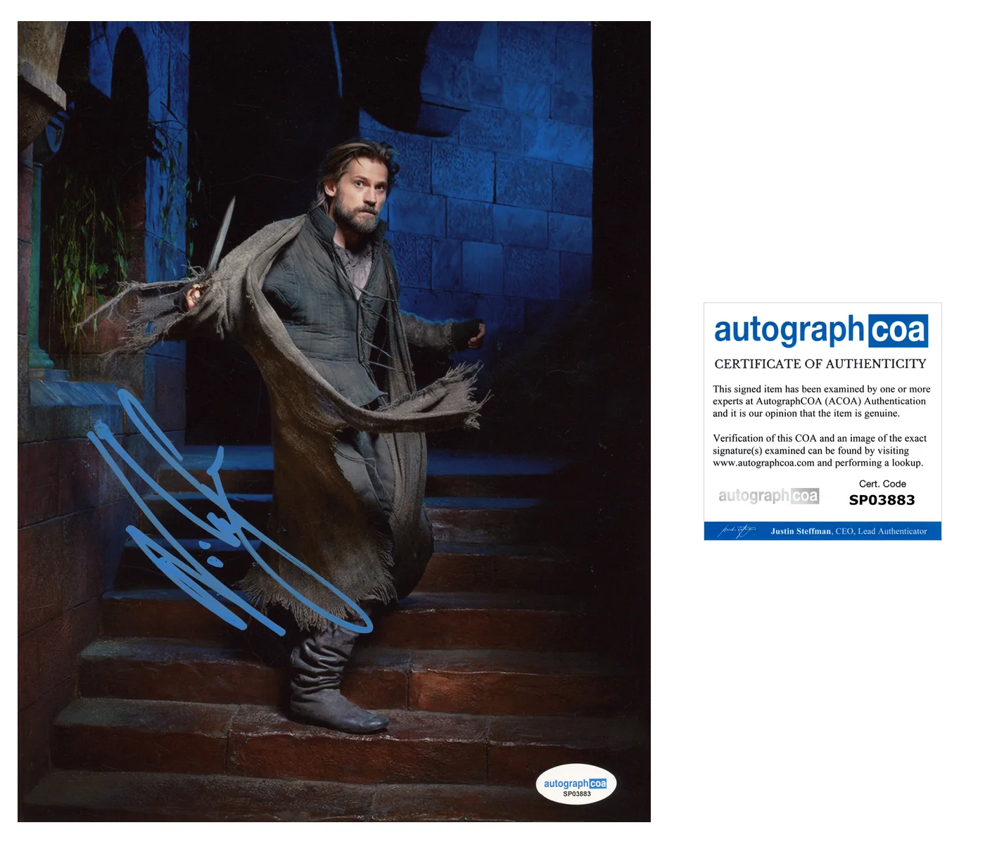 Nikolaj Coster Waldau Game of Thrones Autographed Signed 8x10 Photo ACOA, image 2