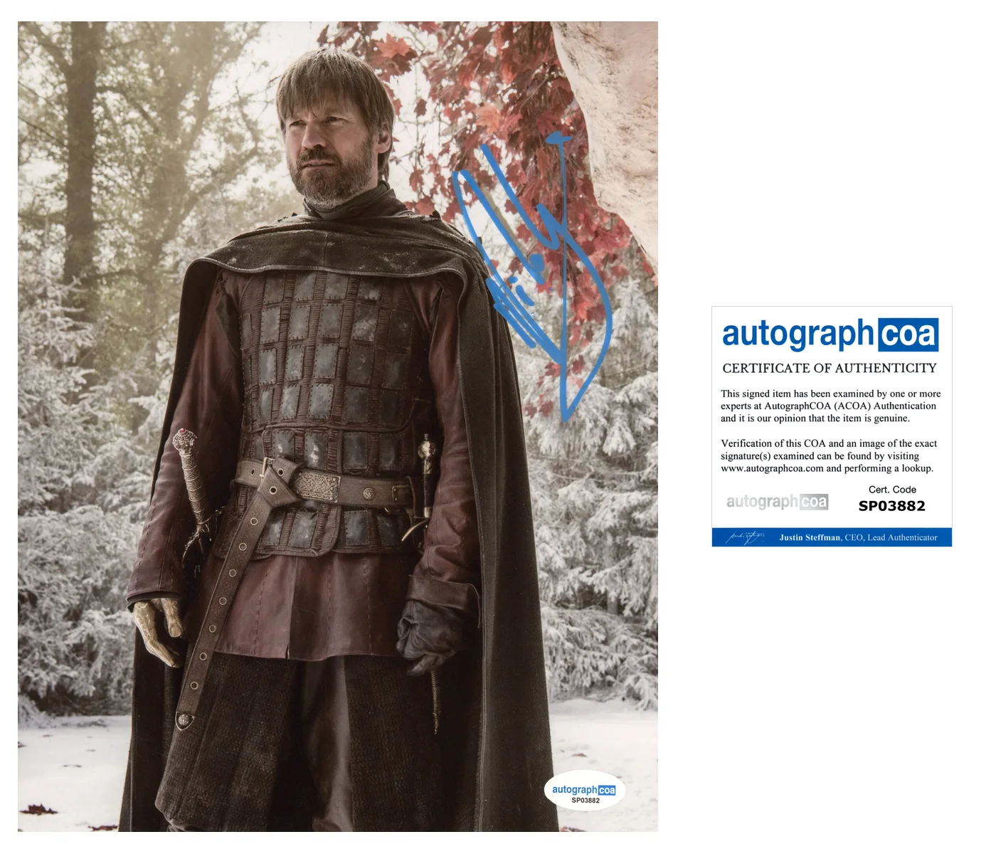 Nikolaj Coster Waldau Game of Thrones Autographed Signed 8x10 Photo ACOA, изображение 2