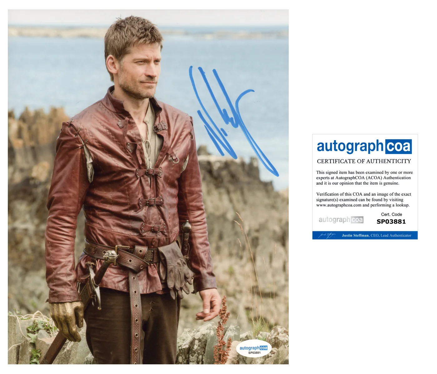 Nikolaj Coster Waldau Game of Thrones Autographed Signed 8x10 Photo ACOA, image 2
