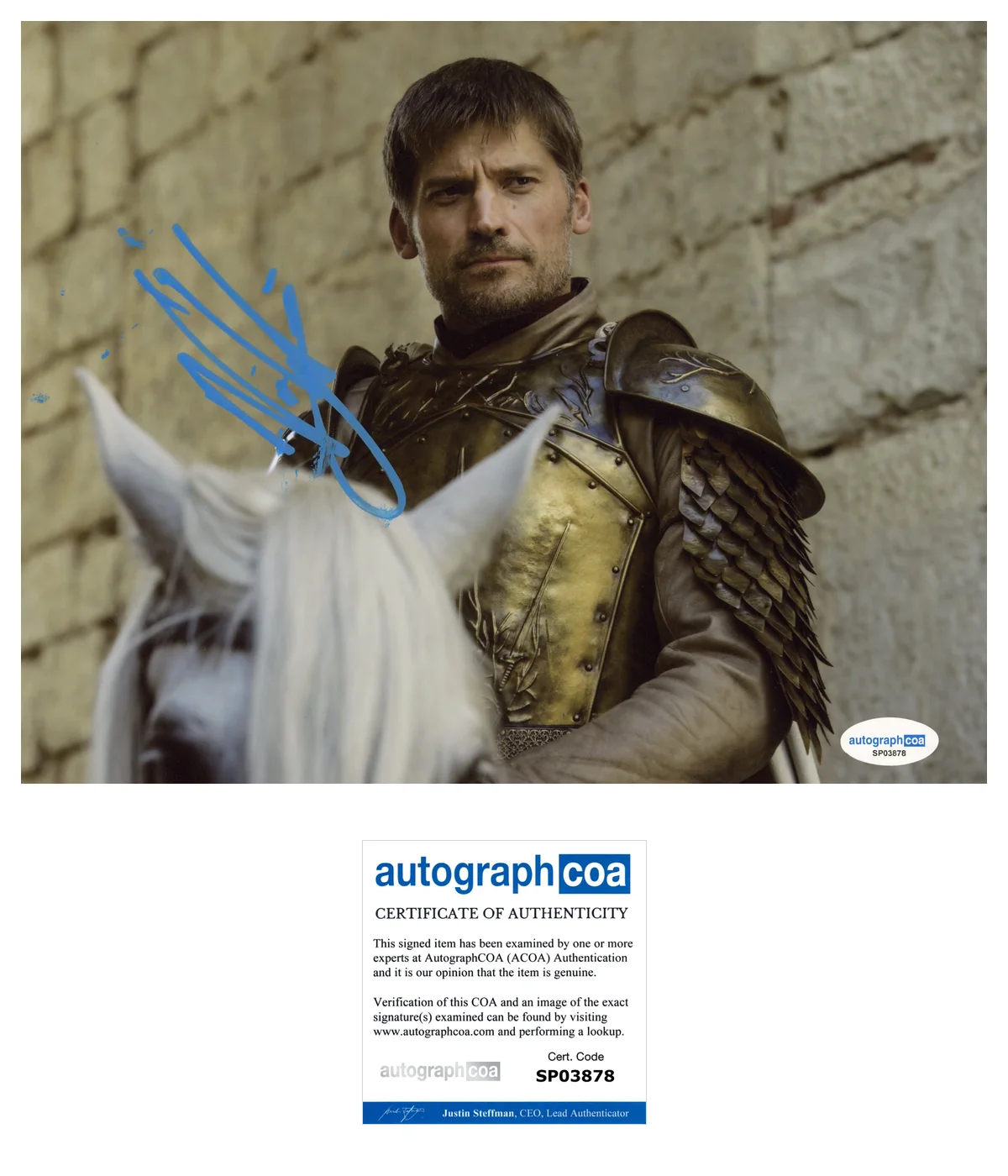 Nikolaj Coster Waldau Game of Thrones Autographed Signed 8x10 Photo ACOA, image 2