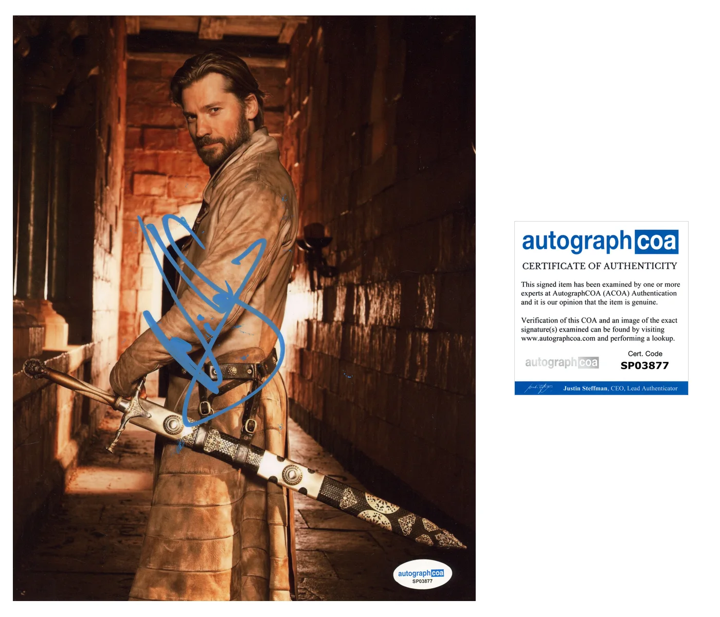Nikolaj Coster Waldau Game of Thrones Autographed Signed 8x10 Photo ACOA, image 2
