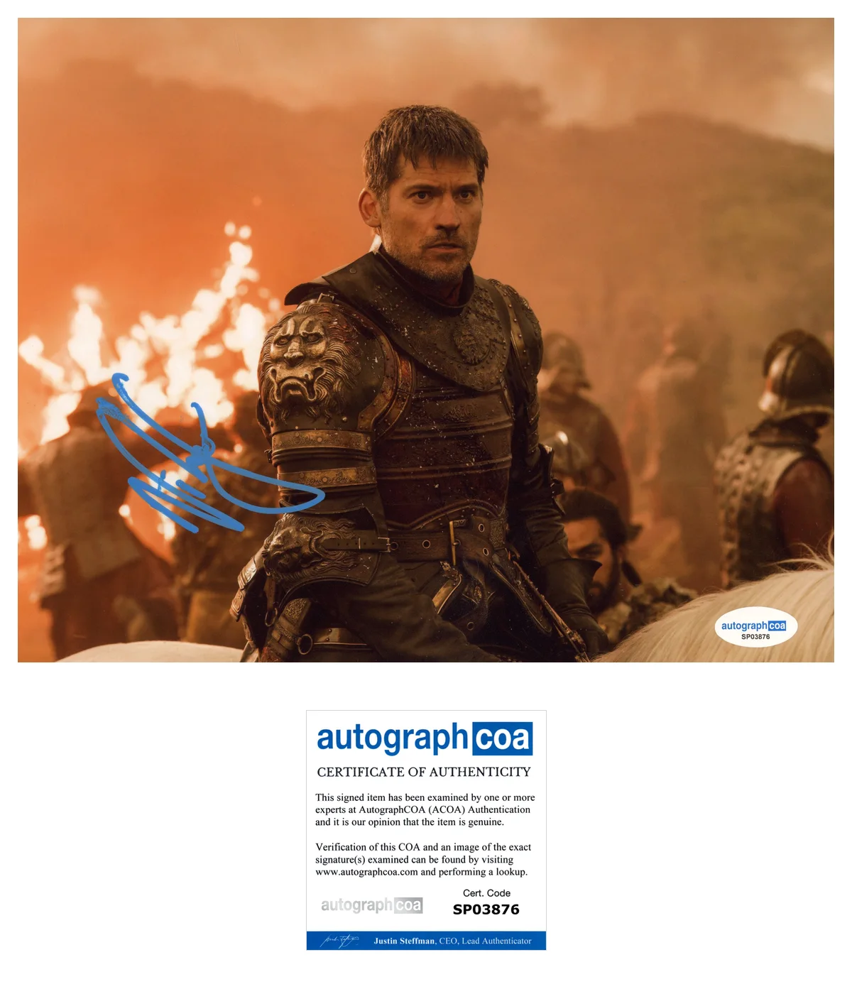 Nikolaj Coster Waldau Game of Thrones Autographed Signed 8x10 Photo ACOA, image 2