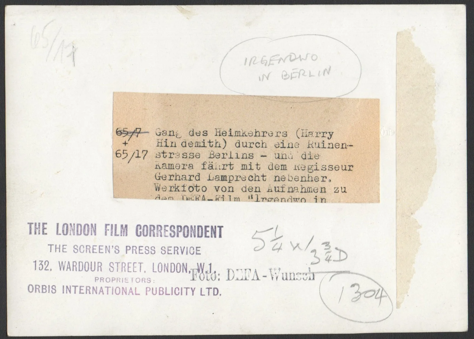 SOMEWHERE IN BERLIN 1946 Gerhard Lamprecht, Harry Hindemith 7x5 STILL, изображение 2