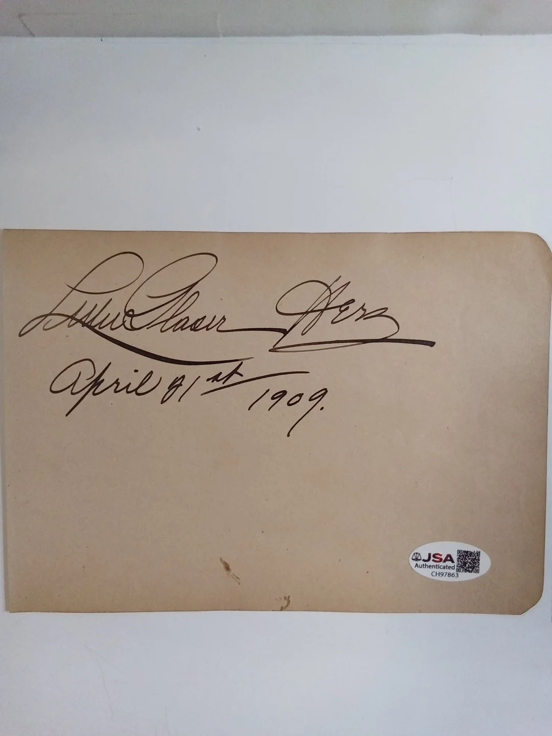 Lulu Glaser Signed Autograph Album Page JSA Authenticated Broadway Vaudeville..., image 2