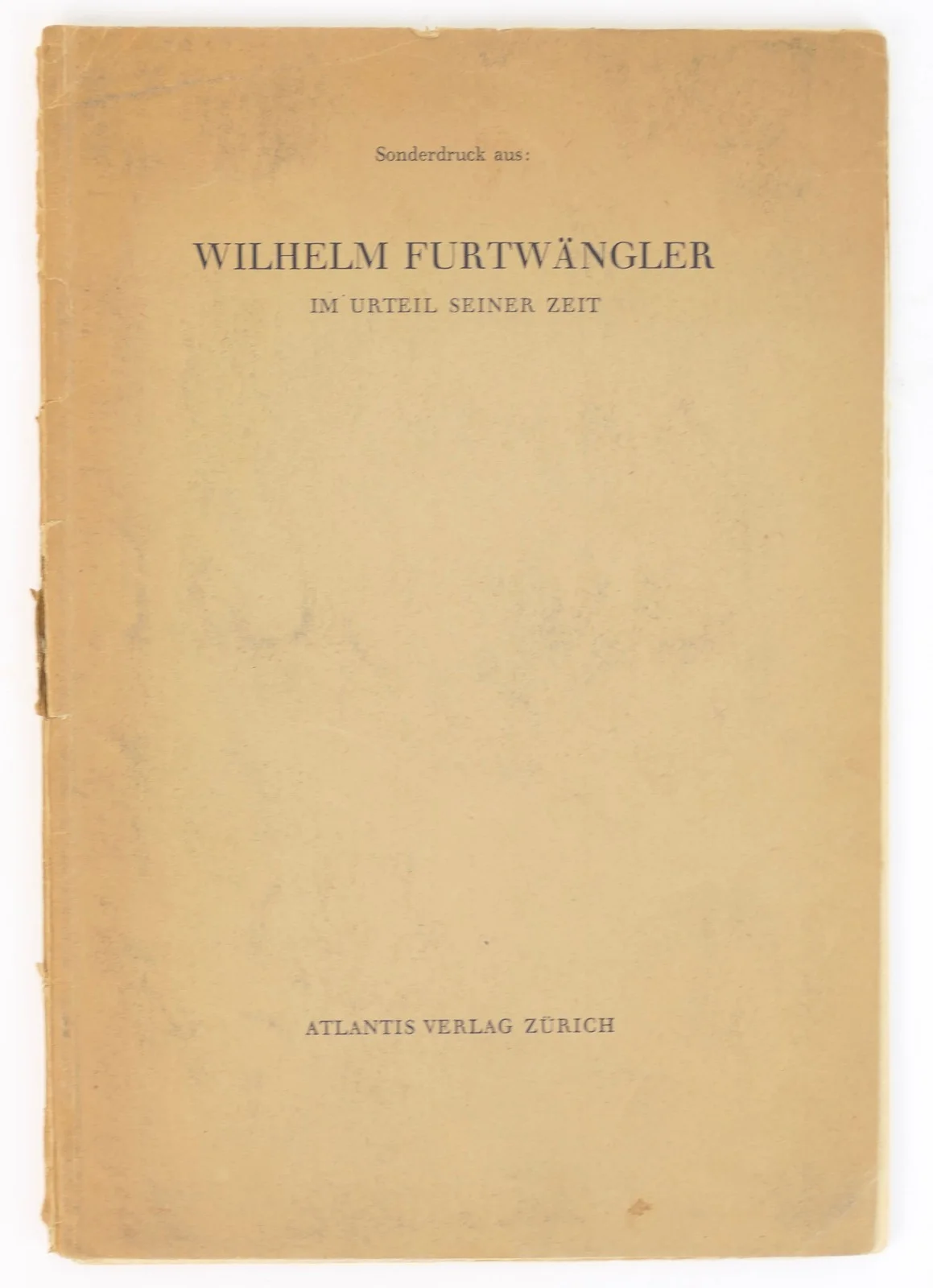 "Wilhelm Furtwängler: "Im Urteil seiner Zeit" - INSCRIBED TO DIMITRI MITROPOULOS, image 2