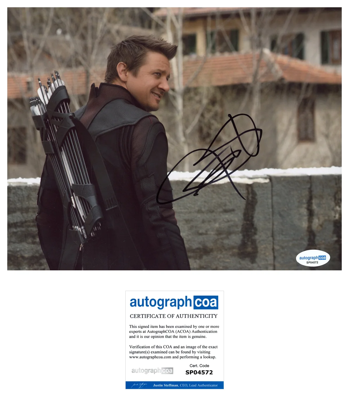 Jeremy Renner Avengers Autographed Signed 8x10 Photo ACOA, image 2