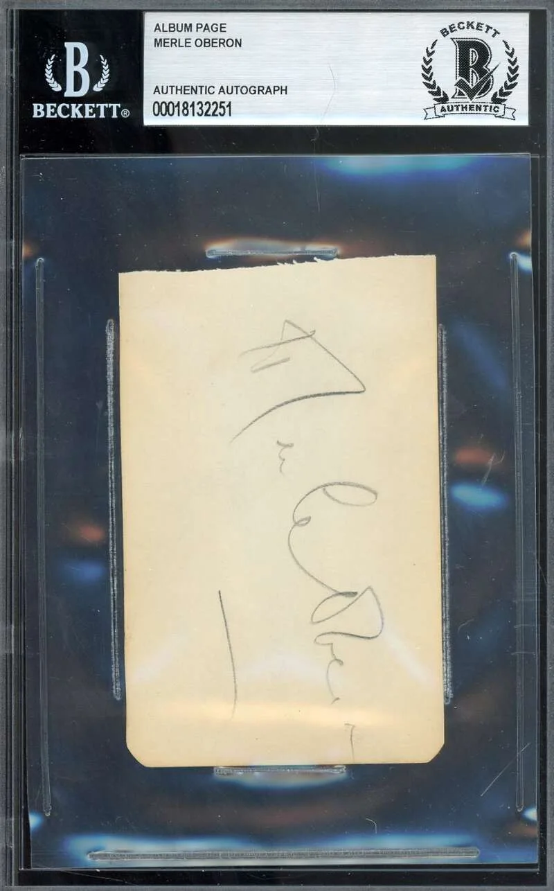 Merle Oberon — Merle Oberon Beckett BAS Signed Album Page Autograph
