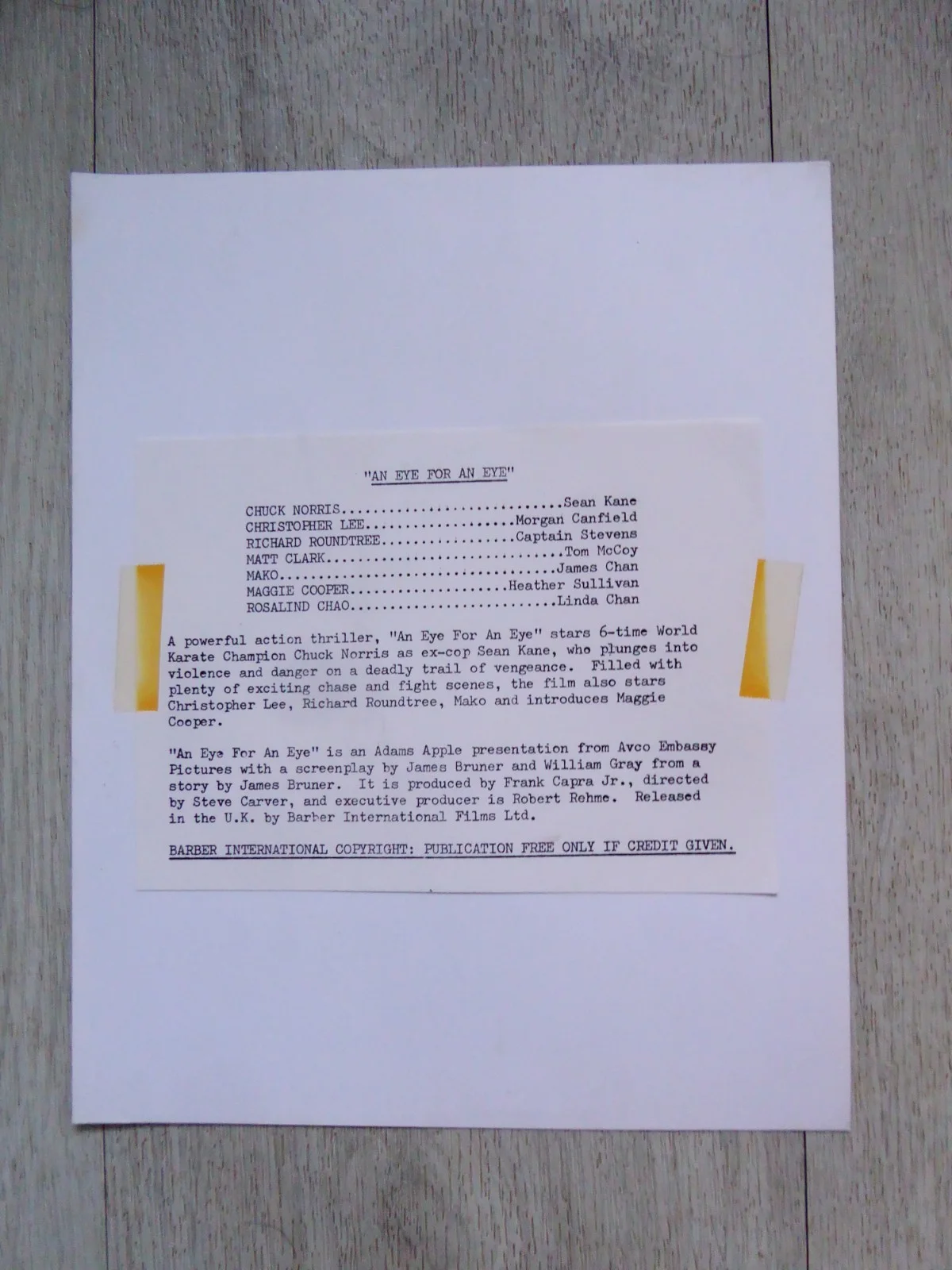 Chuck Norris Press Kit 10x8 Photos x 2 Delta Force, An Eye For An Eye, Rare !, image 2