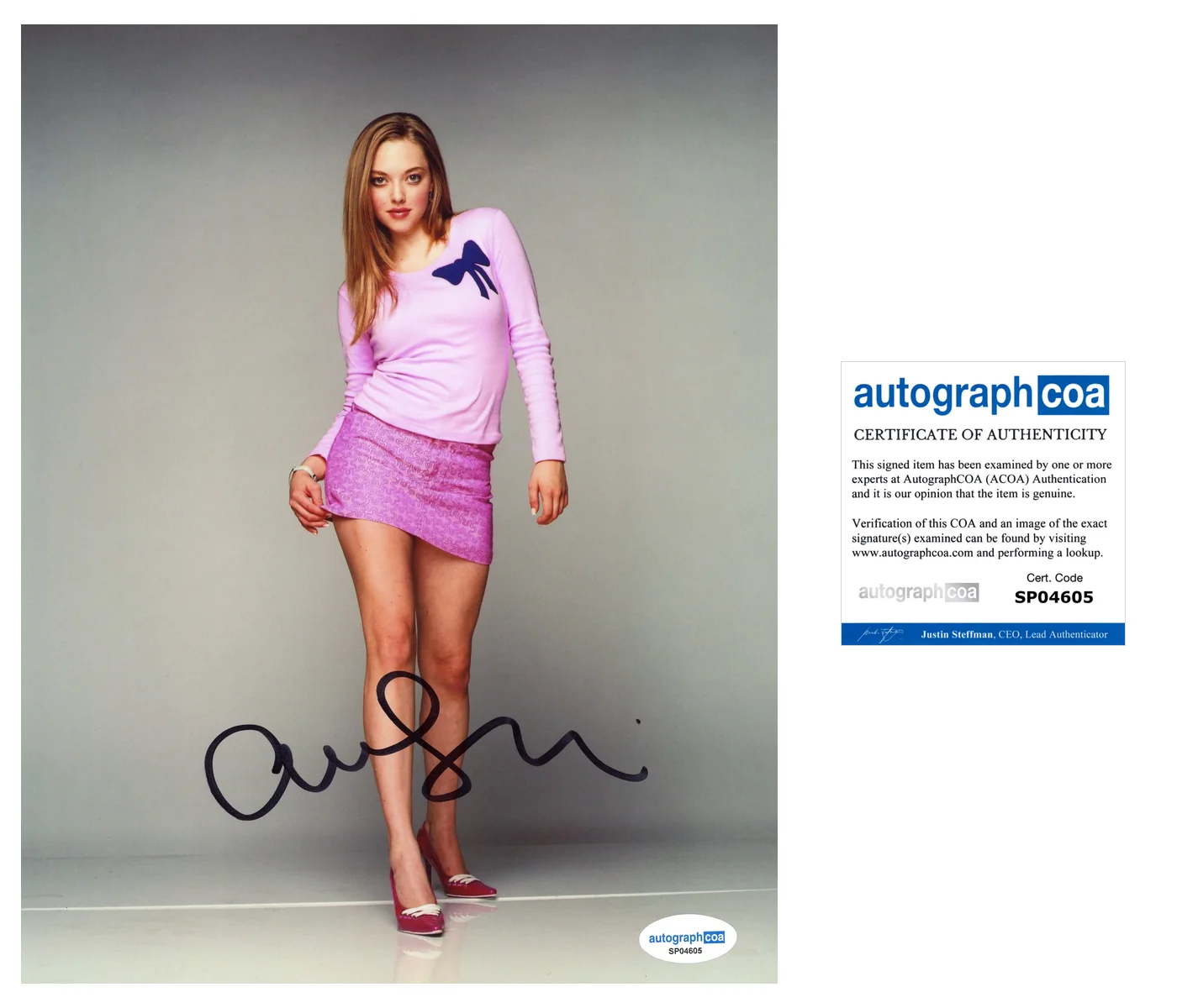 Amanda Seyfried Mean Girls Autographed Signed 8x10 Photo ACOA, изображение 2