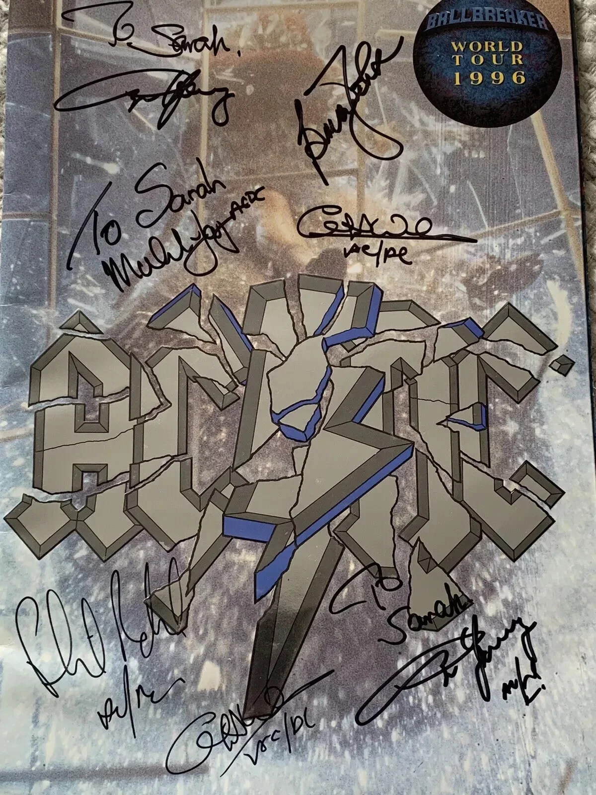 AC DC FULLY SIGNED BALLBREAKER TOUR PROGRAM X7 FULL COA ROGER EPPERSON NICE ITEM, image 2