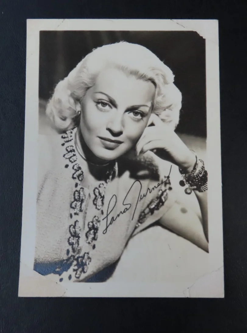Lana Turner — READ Lana Turner Facsimile Signed Autograph 3.5x5 Photo Card 1940s or 1950s