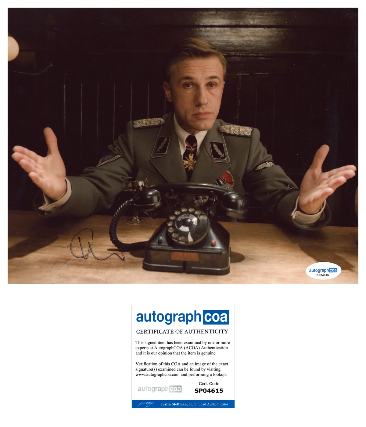 Christoph Waltz Inglorious Basterds Autographed Signed 8x10 Photo ACOA, изображение 2