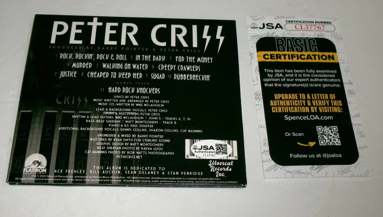 Peter Criss The New Peter Criss CD SIGNED JSA CERT Black Cover, image 2