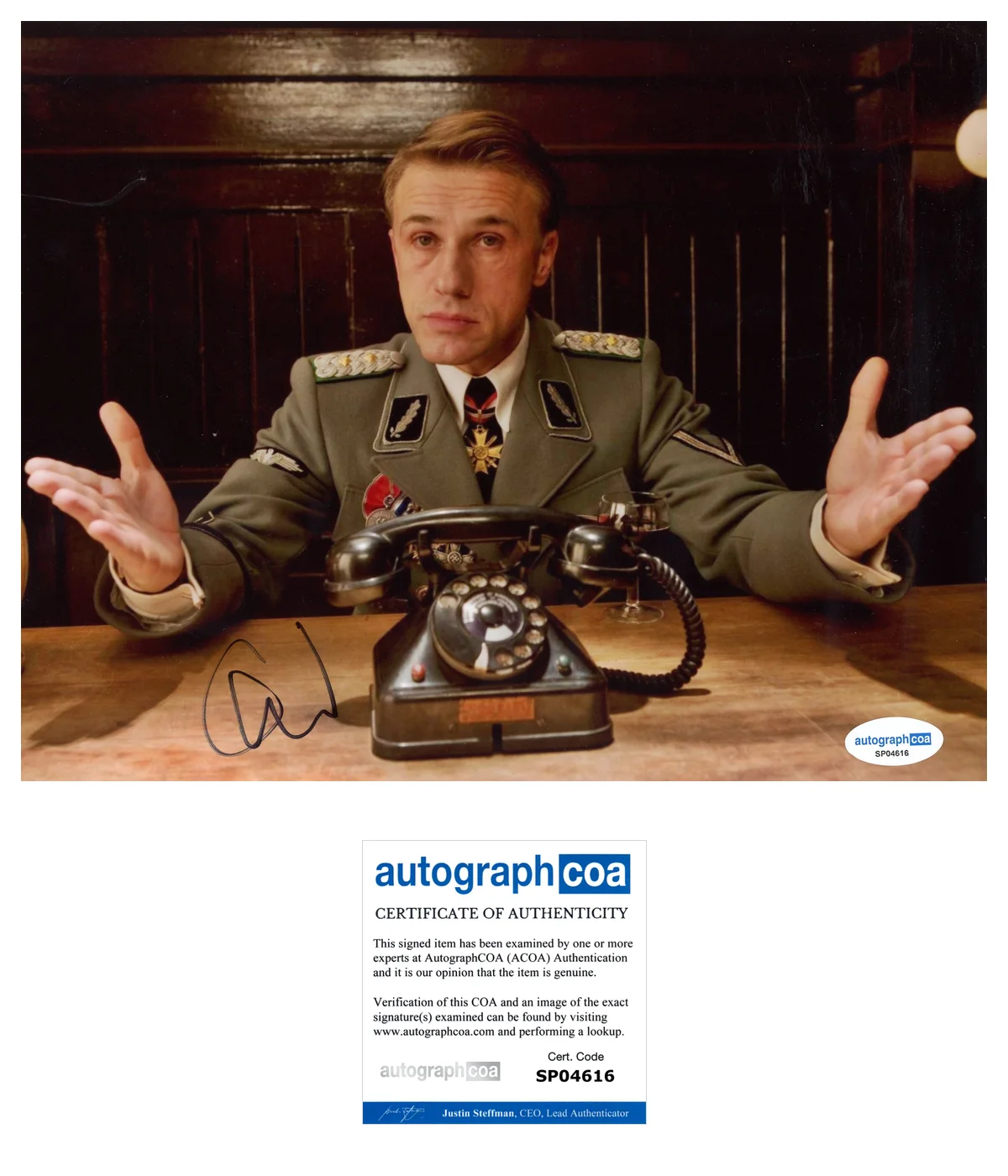 Christoph Waltz Inglorious Basterds Autographed Signed 8x10 Photo ACOA, image 2