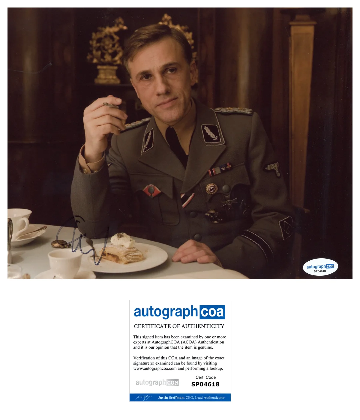 Christoph Waltz Inglorious Basterds Autographed Signed 8x10 Photo ACOA, image 2
