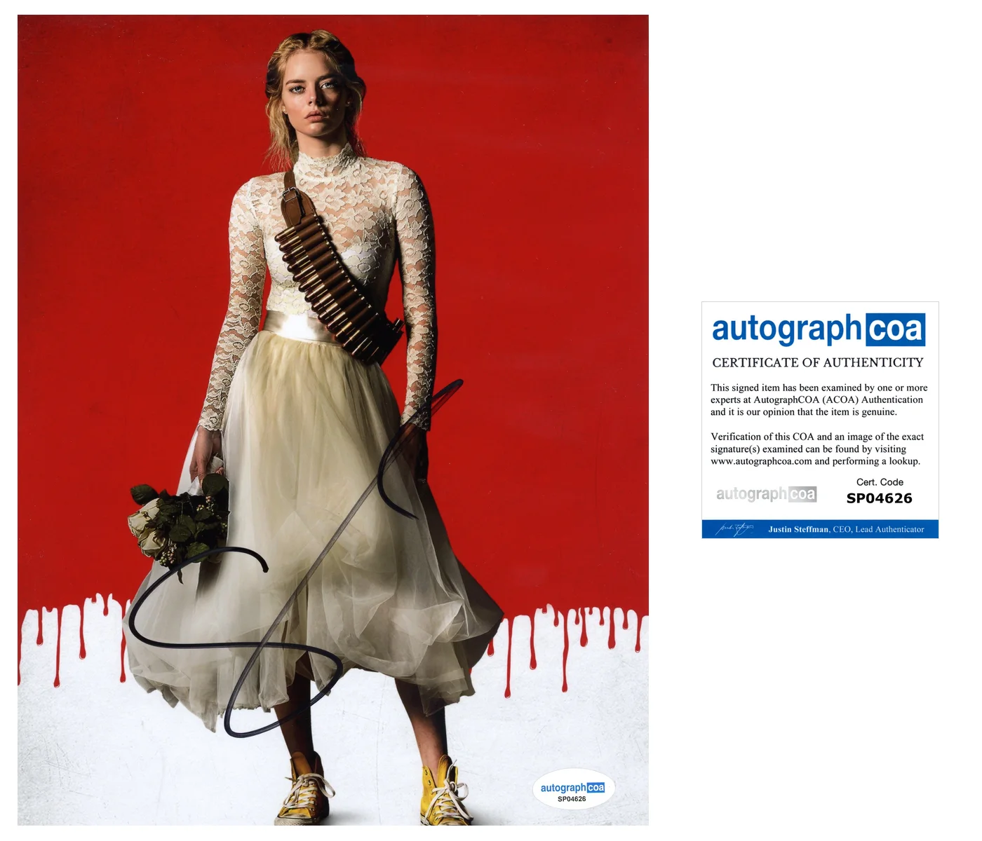 Samara Weaving Ready or Not Autographed Signed 8x10 Photo ACOA, image 2
