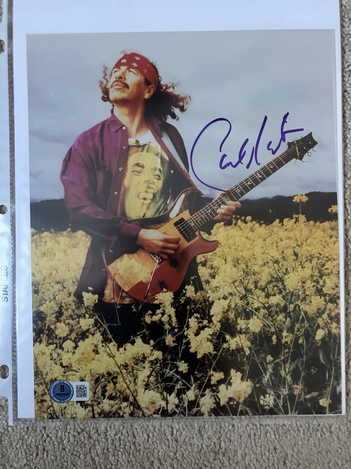 CARLOS SANTANA SIGNED AUTOGRAPHED 8x10 PHOTO BECKETT BAS LOA, изображение 3