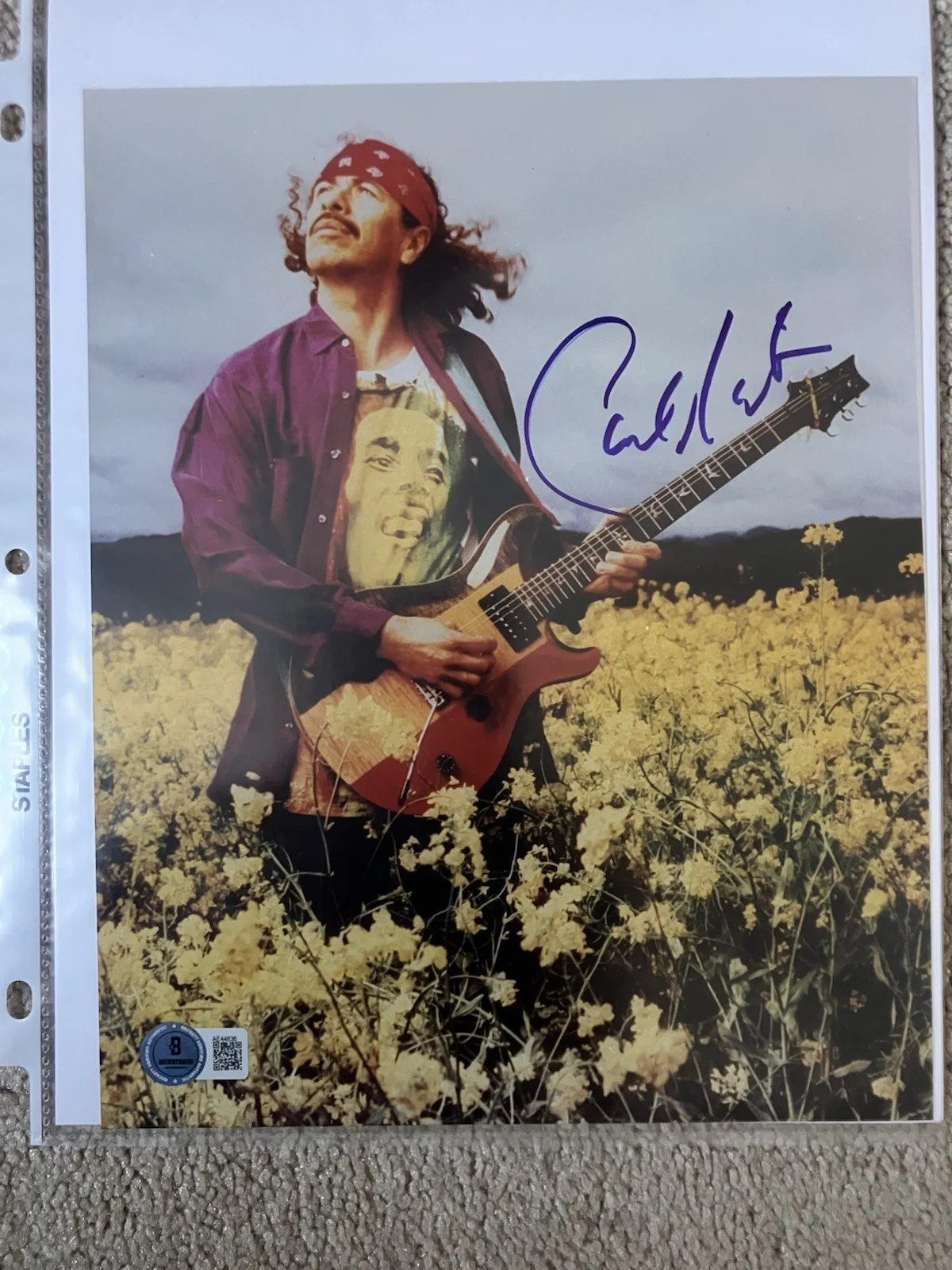 CARLOS SANTANA SIGNED AUTOGRAPHED 8x10 PHOTO BECKETT BAS LOA, изображение 4